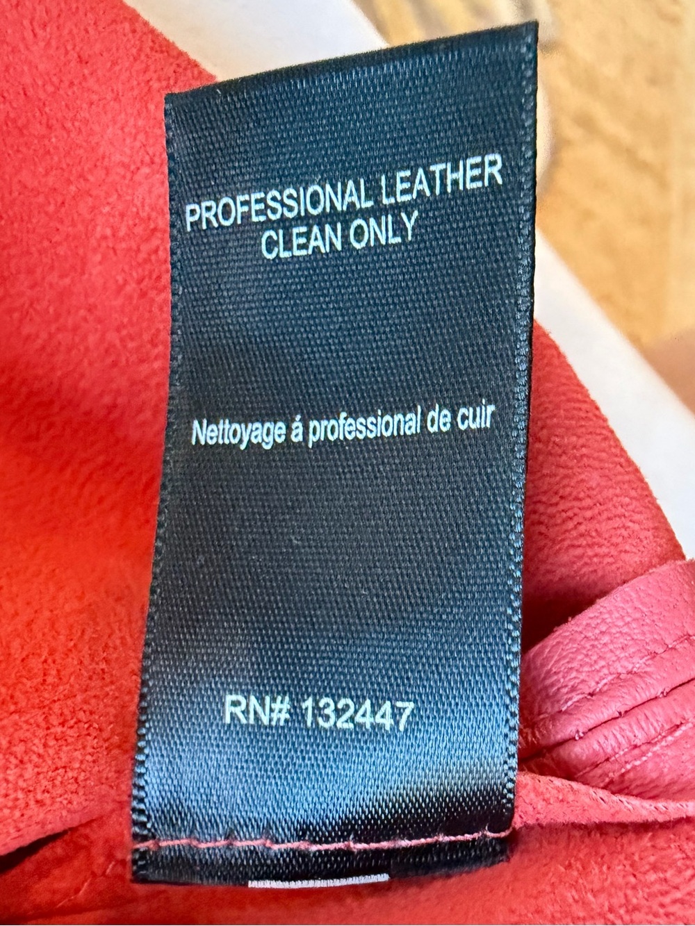 PJK Patterson J. Kincaid Lambskin Leather Raw hem notch top, zip, coral, XS, GUC - Picture 12 of 14